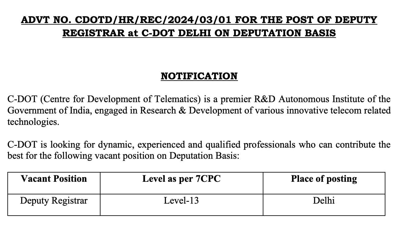 CDOT jobs